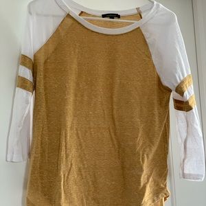 Red and mustard baseball T-shirt